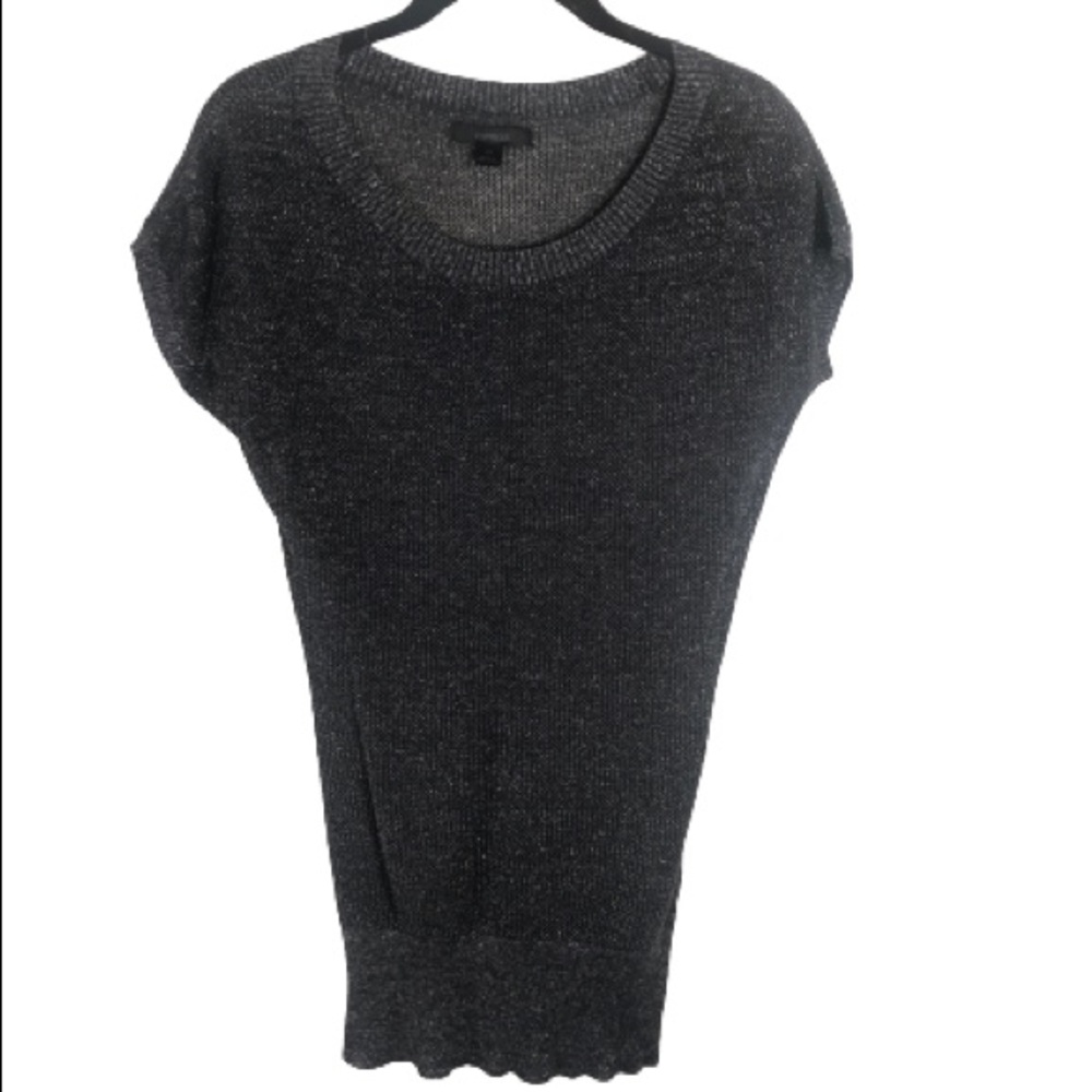 Express Metallic Short Sleeve Knit Top Size Medium